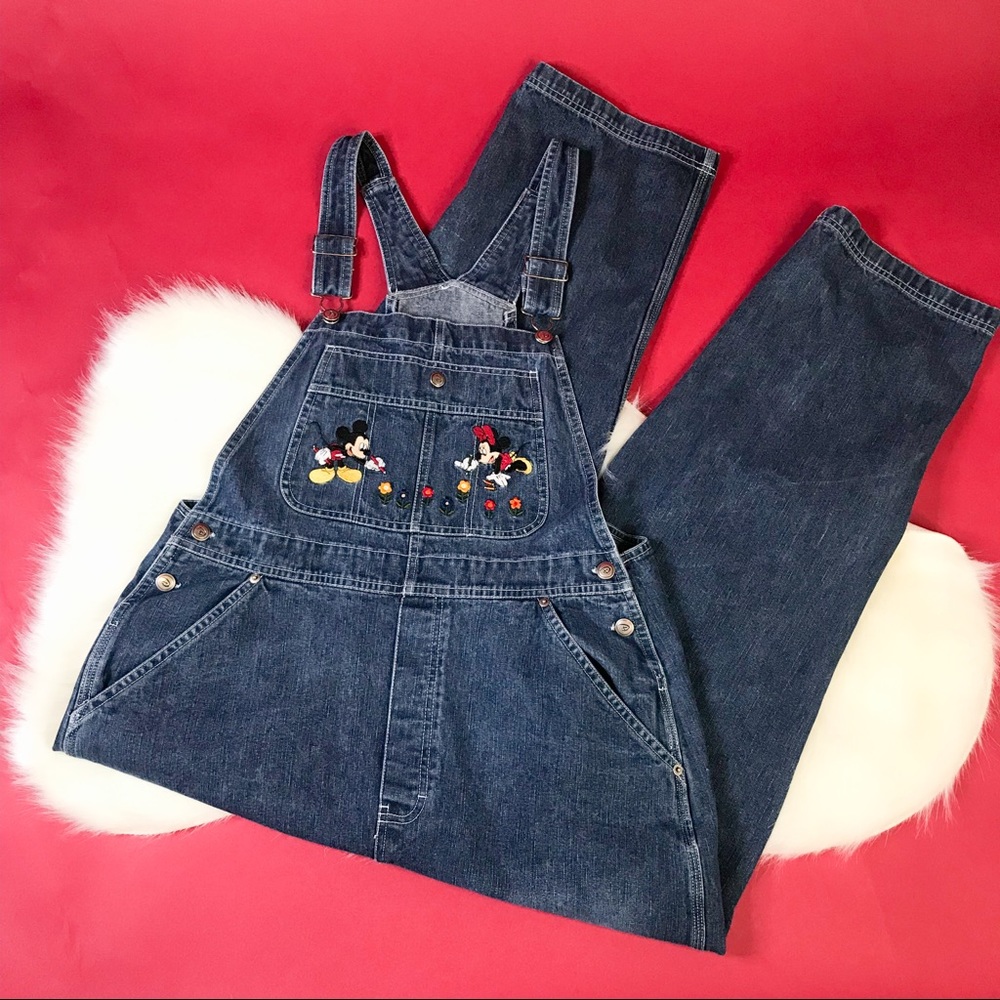 Disney Minnie and Mickey Embroidered Overalls